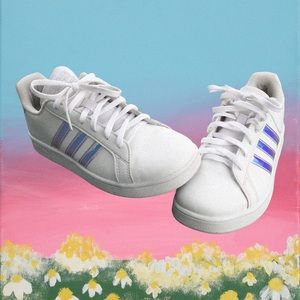 Women’s Adidas Grand Court Iridescent White Sneakers ✨